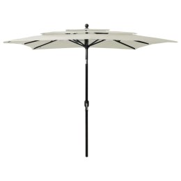  3-poziomowy parasol na aluminiowym słupku, piaskowy, 2,5x2,5 m Lumarko!