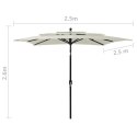  3-poziomowy parasol na aluminiowym słupku, piaskowy, 2,5x2,5 m Lumarko!