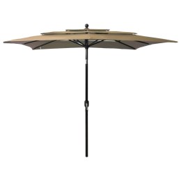  3-poziomowy parasol na aluminiowym słupku, taupe, 2,5x2,5 m Lumarko!