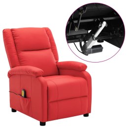 Lumarko Rozkładany fotel masujący, elektryczny, czerwony, ekoskóra