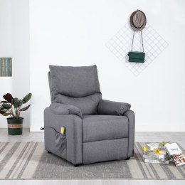 Rozkładany fotel masujący, elektryczny, jasnoszary, tkanina Lumarko!