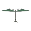  Podwójny parasol na stalowym słupku, zielony, 600 cm Lumarko!