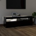  Szafka pod TV z oświetleniem LED, czarna, 120x35x40 cm Lumarko!