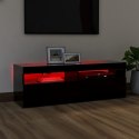  Szafka pod TV z oświetleniem LED, czarna, 120x35x40 cm Lumarko!