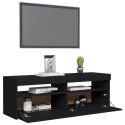  Szafka pod TV z oświetleniem LED, czarna, 120x35x40 cm Lumarko!
