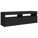  Szafka pod TV z oświetleniem LED, czarna, 120x35x40 cm Lumarko!