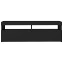  Szafka pod TV z oświetleniem LED, czarna, 120x35x40 cm Lumarko!