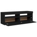  Szafka pod TV z oświetleniem LED, czarna, 120x35x40 cm Lumarko!