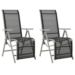  Rozkładane krzesła ogrodowe, 2 szt., textilene i aluminium Lumarko!