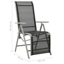  Rozkładane krzesło ogrodowe, textilene i aluminium, srebrne Lumarko!