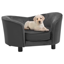  Sofa dla psa, ciemnoszara, 69x49x40 cm, plusz i sztuczna skóra Lumarko!