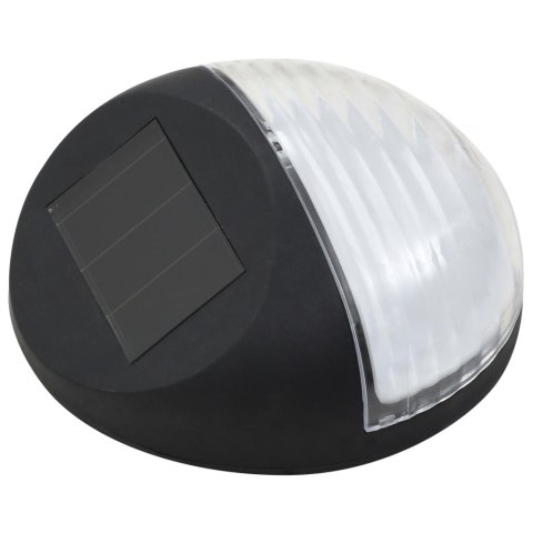  Solarne lampy ścienne LED do ogrodu, 24 szt., okrągłe, czarne Lumarko!