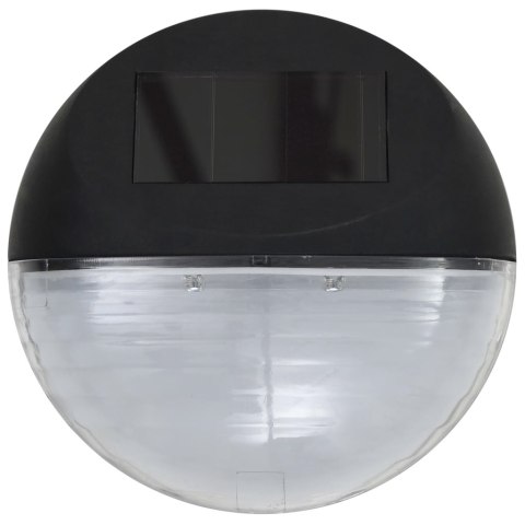 Solarne lampy ścienne LED do ogrodu, 24 szt., okrągłe, czarne Lumarko!