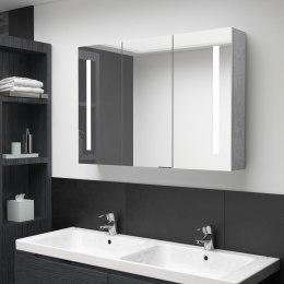  Szafka łazienkowa z lustrem i LED, 89x14x62 cm, szarość betonu Lumarko!