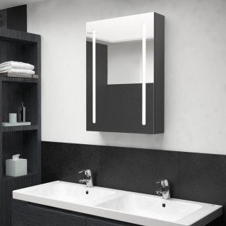  Szafka łazienkowa z lustrem i LED, szara, 50x13x70 cm Lumarko!