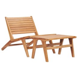  Krzesło ogrodowe z podnóżkiem, lite drewno tekowe Lumarko!