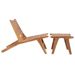  Krzesło ogrodowe z podnóżkiem, lite drewno tekowe Lumarko!