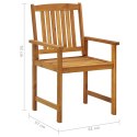  Krzesła ogrodowe z poduszkami, 8 szt., lite drewno akacjowe Lumarko!