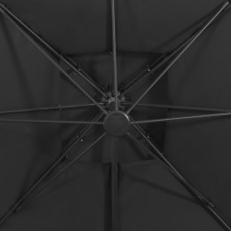 Lumarko  Parasol wiszący z podwójną czaszą, 300x300 cm, czarny