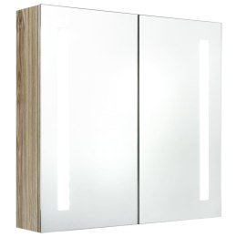 Lumarko  Szafka łazienkowa z lustrem i LED, kolor dębowy, 62x14x60 cm