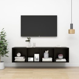   Wisząca szafka TV, czarna, 37x37x142,5 cm, płyta wiórowa Lumarko!