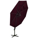   4-poziomowy parasol na aluminiowym słupku, bordowy, 3x3 m Lumarko!