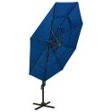  4-poziomowy parasol na aluminiowym słupku, lazurowy, 3x3 m Lumarko!