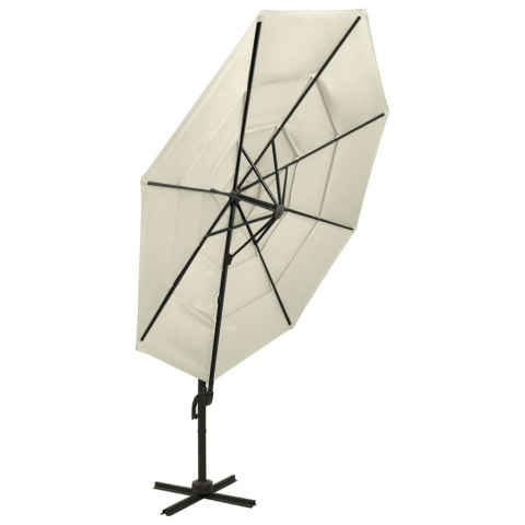   4-poziomowy parasol na aluminiowym słupku, piaskowy, 3x3 m Lumarko!