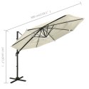  4-poziomowy parasol na aluminiowym słupku, piaskowy, 3x3 m Lumarko!