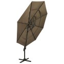   4-poziomowy parasol na aluminiowym słupku, taupe, 3x3 m Lumarko!