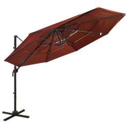 Lumarko  4-poziomowy parasol na aluminiowym słupku, terakotowy, 3x3 m