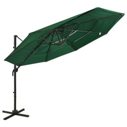 Lumarko  4-poziomowy parasol na aluminiowym słupku, zielony, 3x3 m