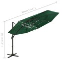   4-poziomowy parasol na aluminiowym słupku, zielony, 3x3 m Lumarko!