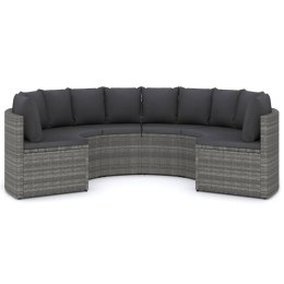 Lumarko  6-częściowa sofa do ogrodu, z poduszkami, polirattan, szara