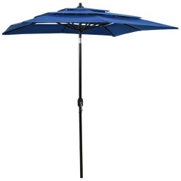  3-poziomowy parasol na aluminiowym słupku, lazurowy, 2x2 m Lumarko!