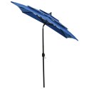  3-poziomowy parasol na aluminiowym słupku, lazurowy, 2x2 m Lumarko!