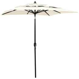  3-poziomowy parasol na aluminiowym słupku, piaskowy, 2x2 m Lumarko!