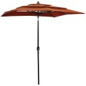  3-poziomowy parasol na aluminiowym słupku, terakotowy, 2x2 m Lumarko!