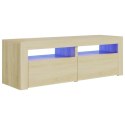  Szafka pod TV z oświetleniem LED, dąb sonoma, 120x35x40 cm Lumarko!