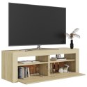  Szafka pod TV z oświetleniem LED, dąb sonoma, 120x35x40 cm Lumarko!