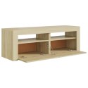  Szafka pod TV z oświetleniem LED, dąb sonoma, 120x35x40 cm Lumarko!
