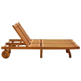  2-osobowy leżak ogrodowy z poduszkami, lite drewno akacjowe