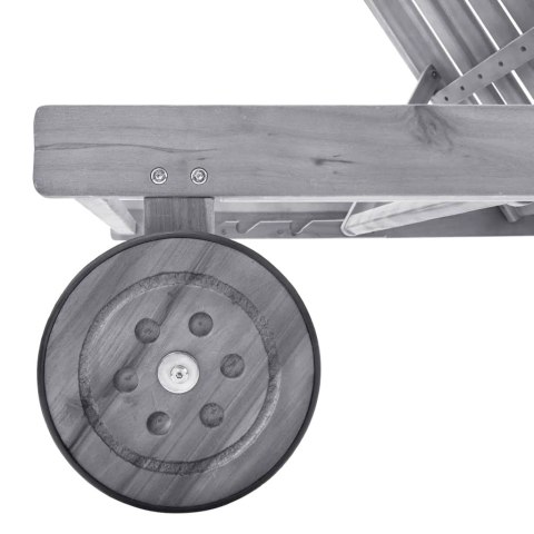  Ogrodowy leżak z poduszką, szary, lite drewno akacjowe Lumarko!