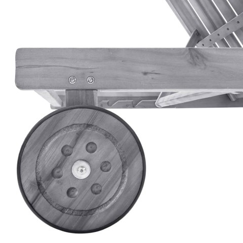  Ogrodowy leżak z poduszką, szary, lite drewno akacjowe Lumarko!