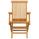  Krzesła ogrodowe, poduszki taupe, 3 szt., lite drewno tekowe Lumarko!