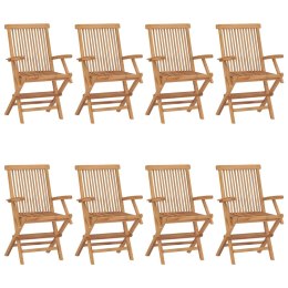 Krzesła ogrodowe z antracytowymi poduszkami, 8 szt., tekowe Lumarko!