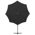  Wiszący parasol z lampkami LED i słupkiem, czarny, 300 cm Lumarko!