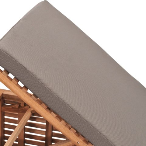  Leżak z ciemnoszarą poduszką, lite drewno tekowe Lumarko!