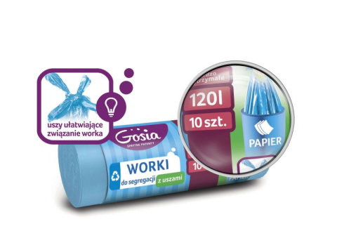 Gosia Worki Do Segregacji 120l Niebieskie A10 4415 Z Uszami Do Papieru..
