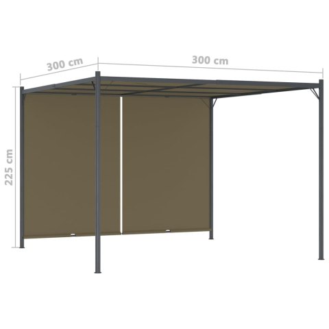  Pergola ogrodowa ze zwijanym dachem, 3x3 m, taupe, 180 g/m² Lumarko!
